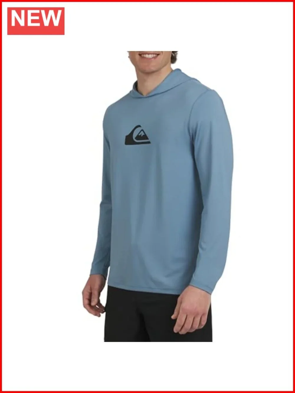 Men's UPF 50 Hooded Rash Guard Shirt Long Sleeve 4-Way Stretch